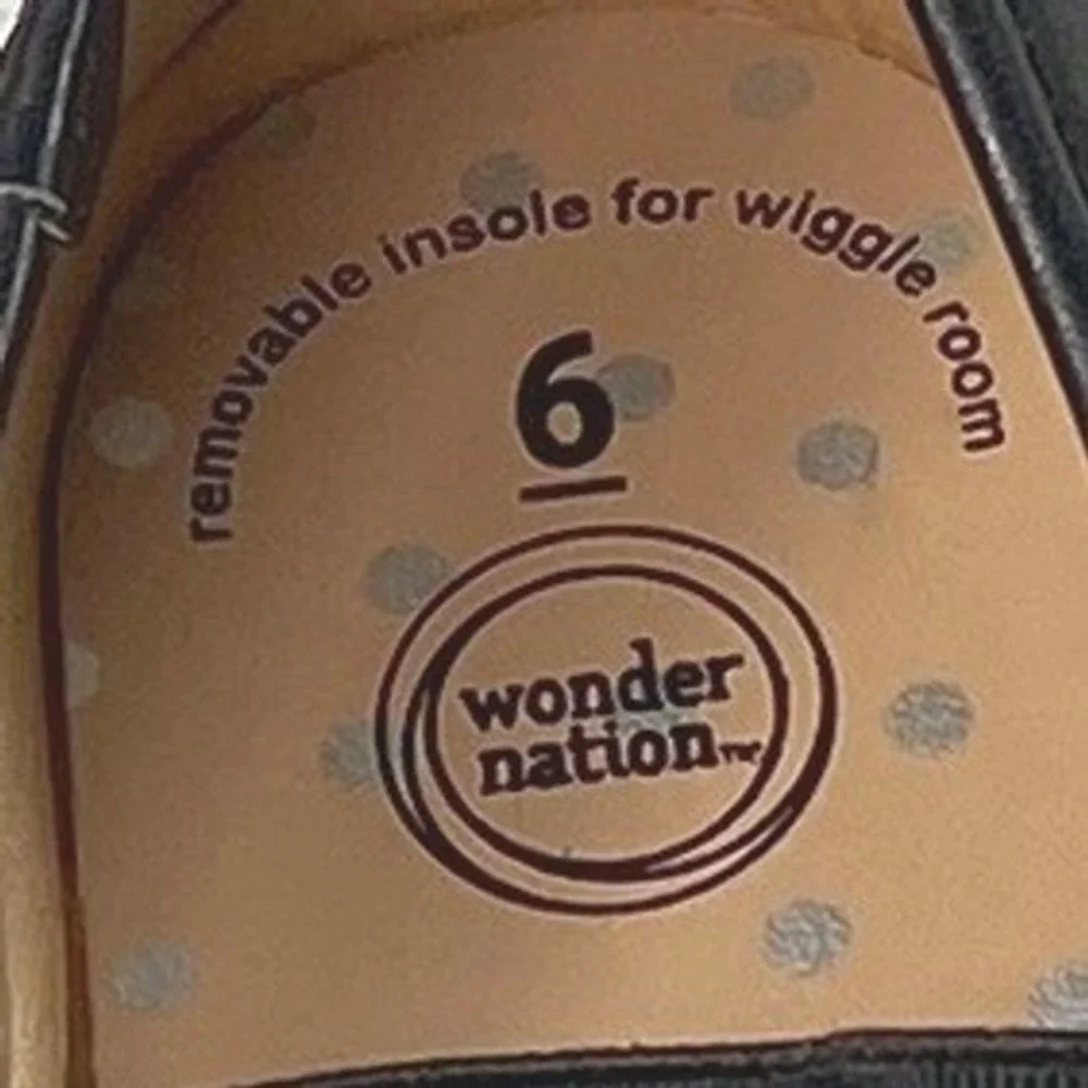 NWT Toddler Size 6 Wonder Nation Girls Black Bow Ballet Flats Elastic Strap Shoe